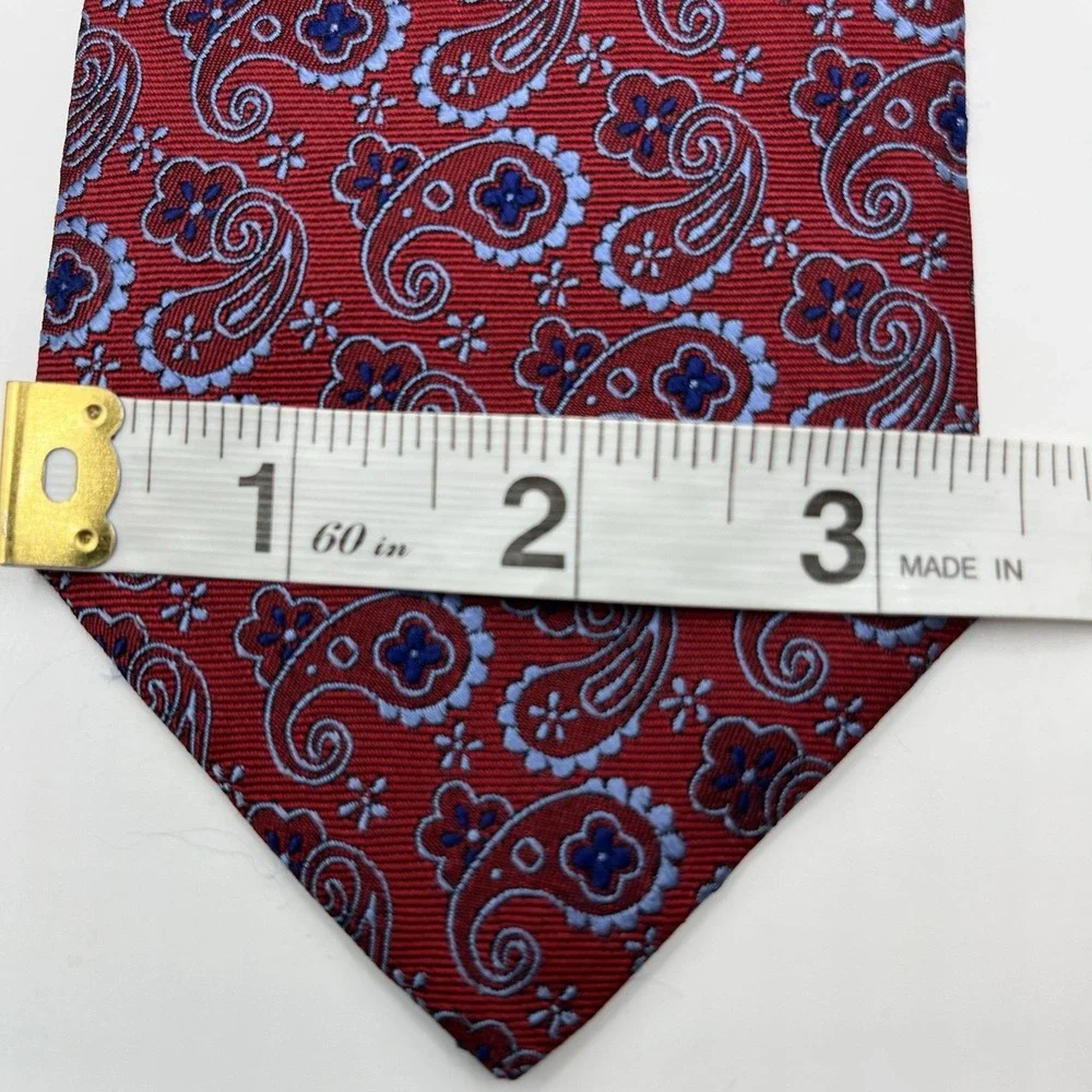 Brooks Brothers Necktie Silk Red Blue Paisley USA Made